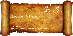 Szeder Vince névjegykártya
